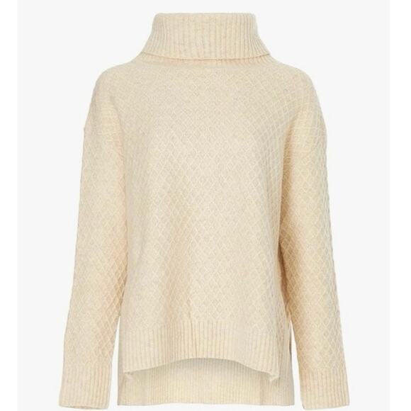 Adam Lippes Sweaters - Adam Lippes RTR Design Collective Marled Turtleneck Sweater Wool Blend Beige L